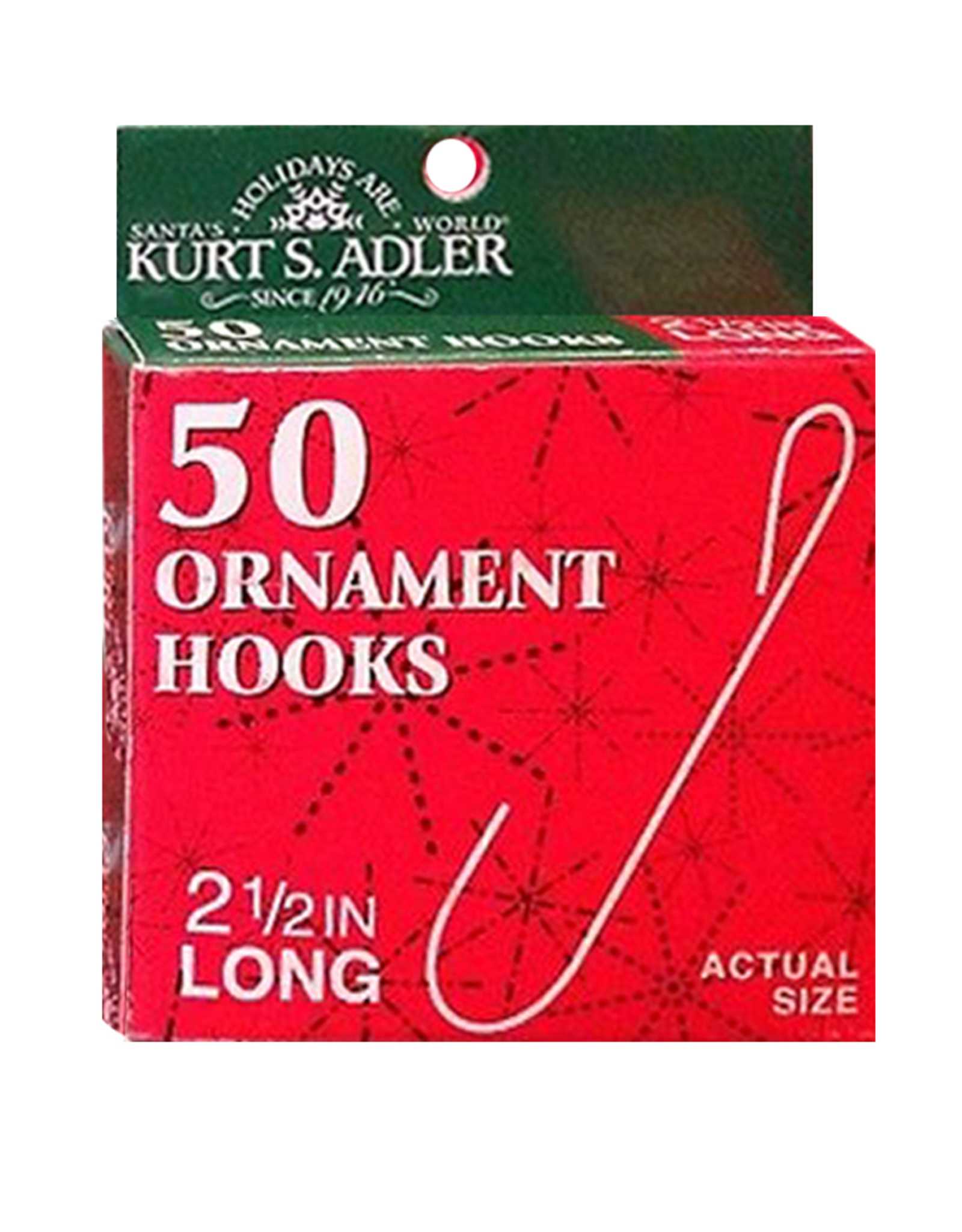 Kurt Adler Ornament Hooks 2.5 inch Pack of 50 Silver Wire Hooks Set
