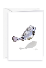 By The Seas-N Greetings Blank Note Card - Cash - Gift Card Holder - Puffer Fish