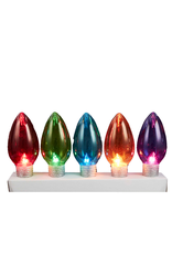Kurt Adler Christmas Lights 5 Oversized Plastic Christmas Bulbs Set