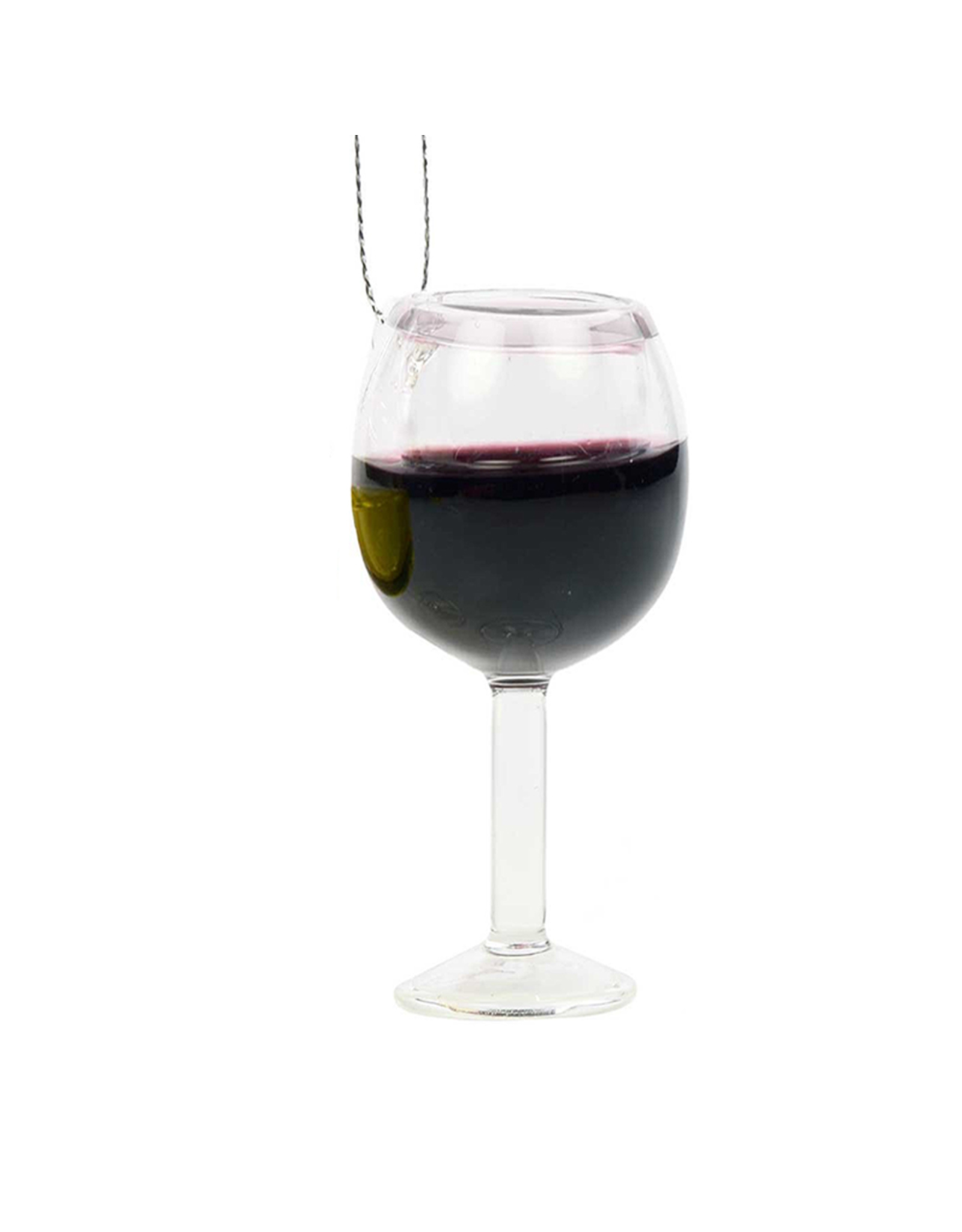 Kurt Adler Glass Wine Glass Ornament Red Wine