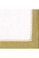 Caspari Gold Linen Border Paper Cocktail Napkins 20ct