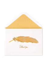 PAPYRUS® Thank You Card Gold Iridescent Feather Card