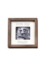 Mud Pie Love My Beagle Dog Breed Small Photo Plaque Pet Gift 5x5in