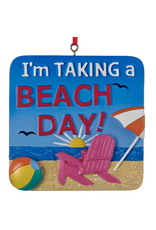 Kurt Adler Beach Sign Ornament Im Taking a Beach Day -A