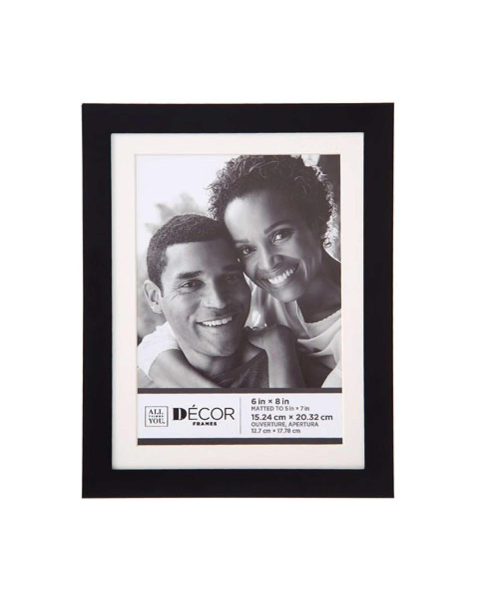 Darice Simple Black Picture Frame 6x8 Matted to 5x7