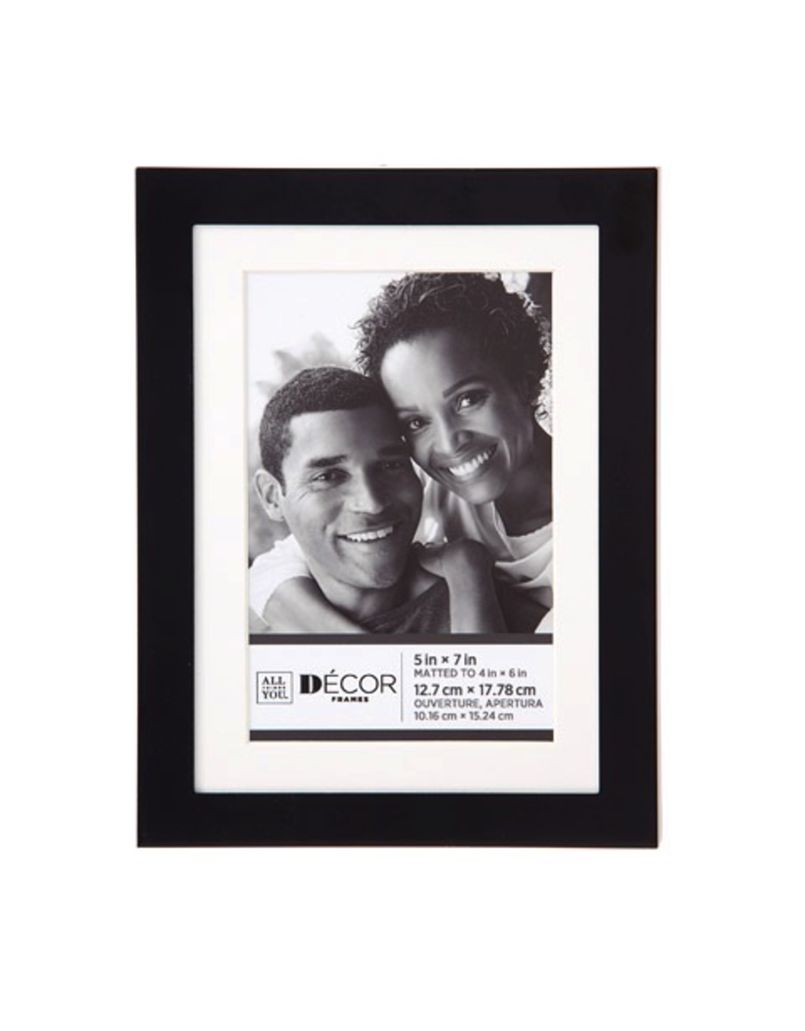 Darice Simple Black Picture Frame 5x7 Matted to 4x6