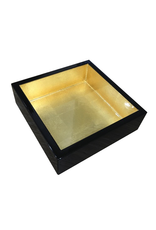 Caspari Black And Gold Lacquer Cocktail Napkin Holder