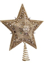 Kurt Adler Platinum Glass Glitter Star Christmas Treetop Tree Topper 13.5 Inch