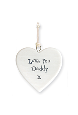 East of India Porcelain Heart Ornament 4173 Love You Daddy X