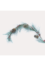 Kurt Adler Christmas Garland Frosted Pinecone Garland with Berries