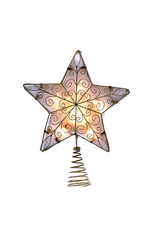Kurt Adler Christmas Tree Topper 5 Point Lit Star w Gold Wire 8.5 inch