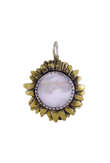 Waxing Poetic® Jewelry Moon Daisy Lg White Pearl Pendant-Brass-Silver