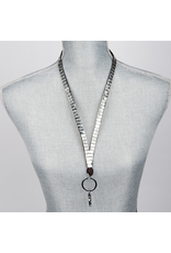 Jacqueline Kent Jewelry Crystal Bling Lanyard Silver