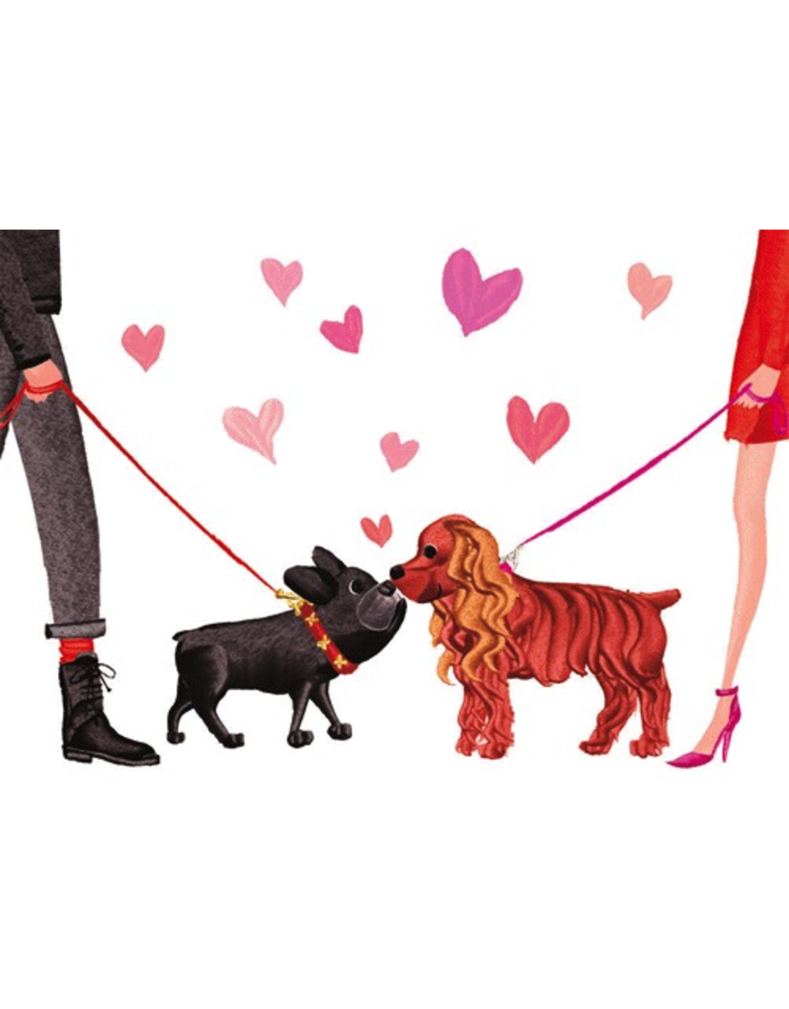 Caspari Valentine’s Day Card Dogs and Hearts