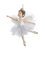 Kurt Adler Ballerina Angel Christmas Ornament White Silver Tutu -A