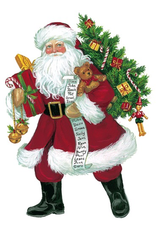 Caspari Ornament Gift Tags 4pk Christmas Lynn Haney Santa