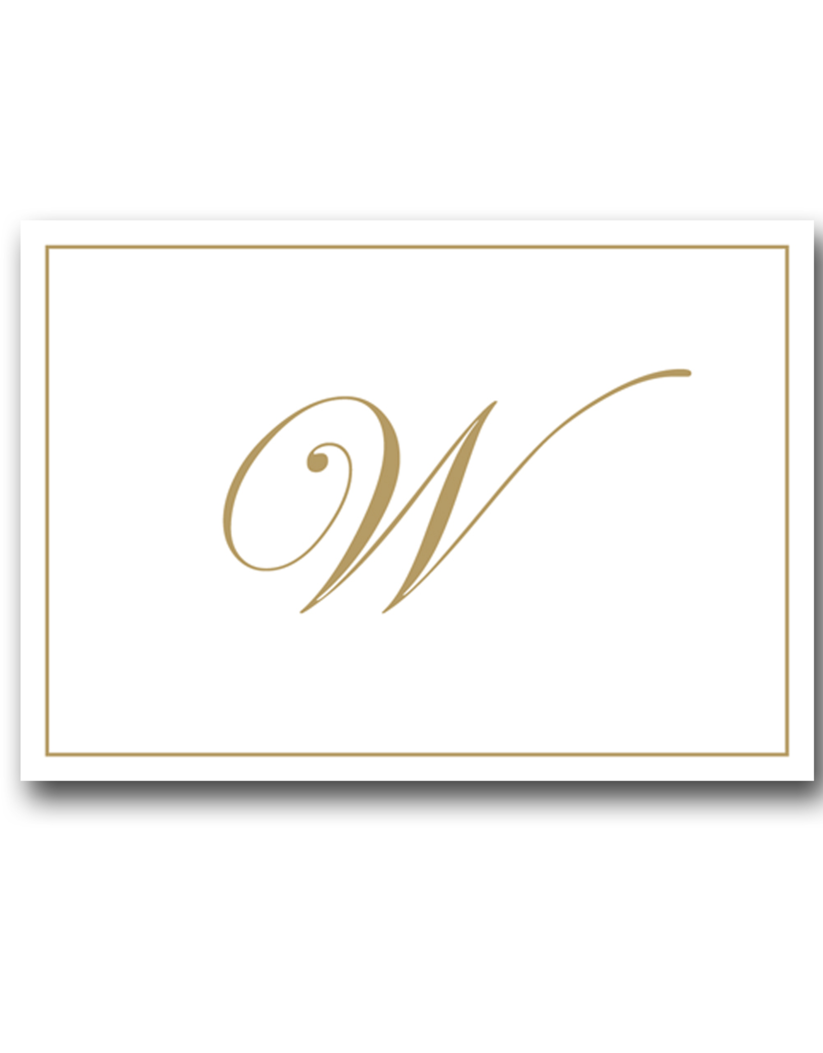 Caspari Gold Embossed Initial Note Cards Letter W Boxed Set of 8