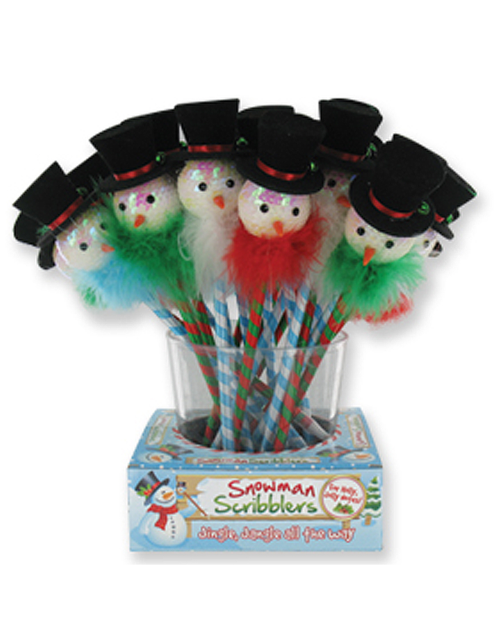 DMM Gifts Snowman Scribblers Holiday Pen w Sequined Top Hat Snowman w Fur