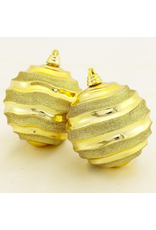 Kurt Adler Christmas Ornaments Gold Wave Shatterproof Ball Ornaments 140MM