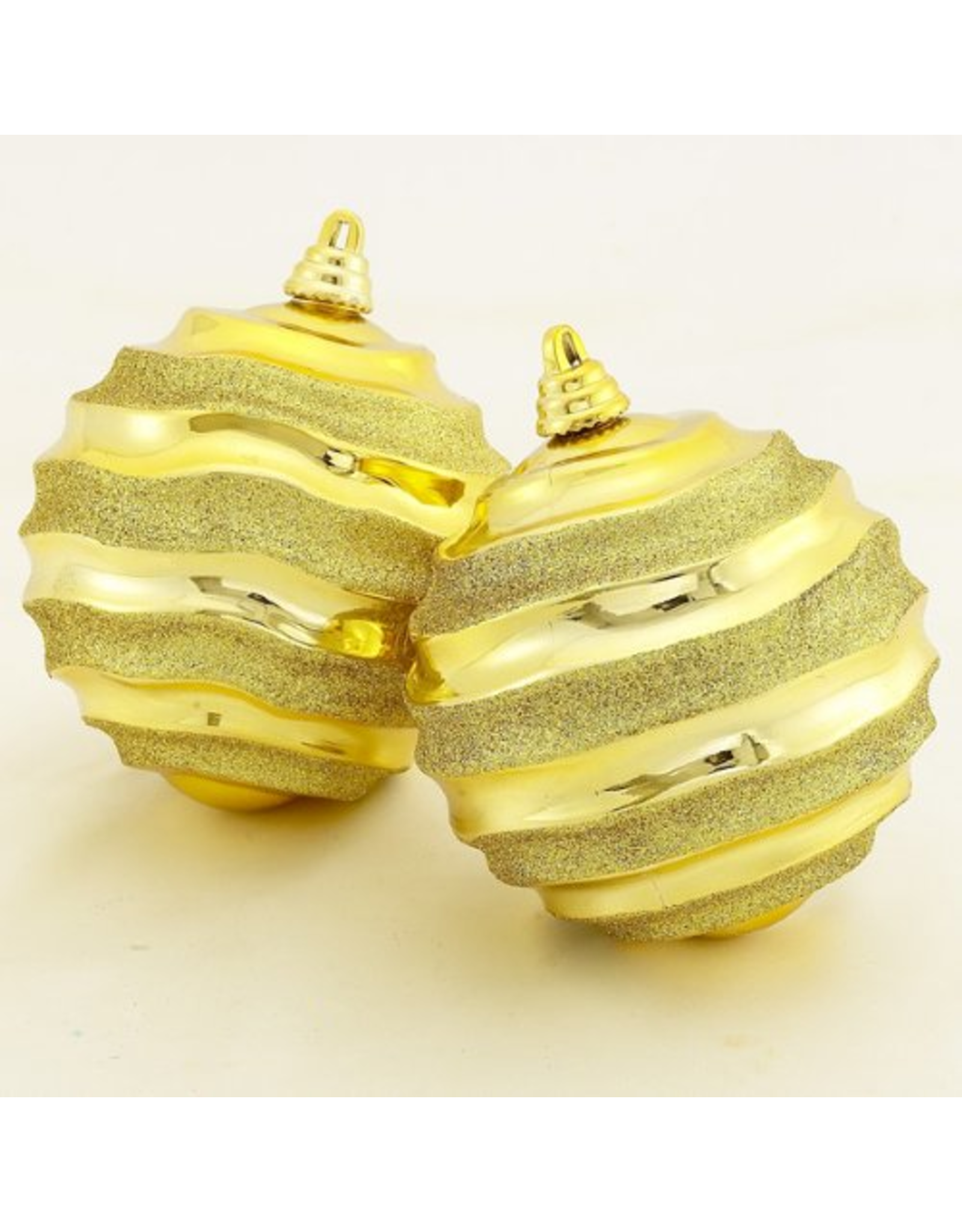 Kurt Adler Christmas Ornaments Gold Wave Shatterproof Ball Ornaments 140MM