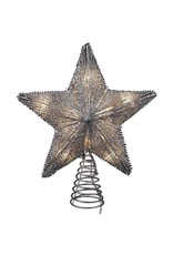 Kurt Adler Silver Star Lighted 10 Inch Christmas Tree Topper