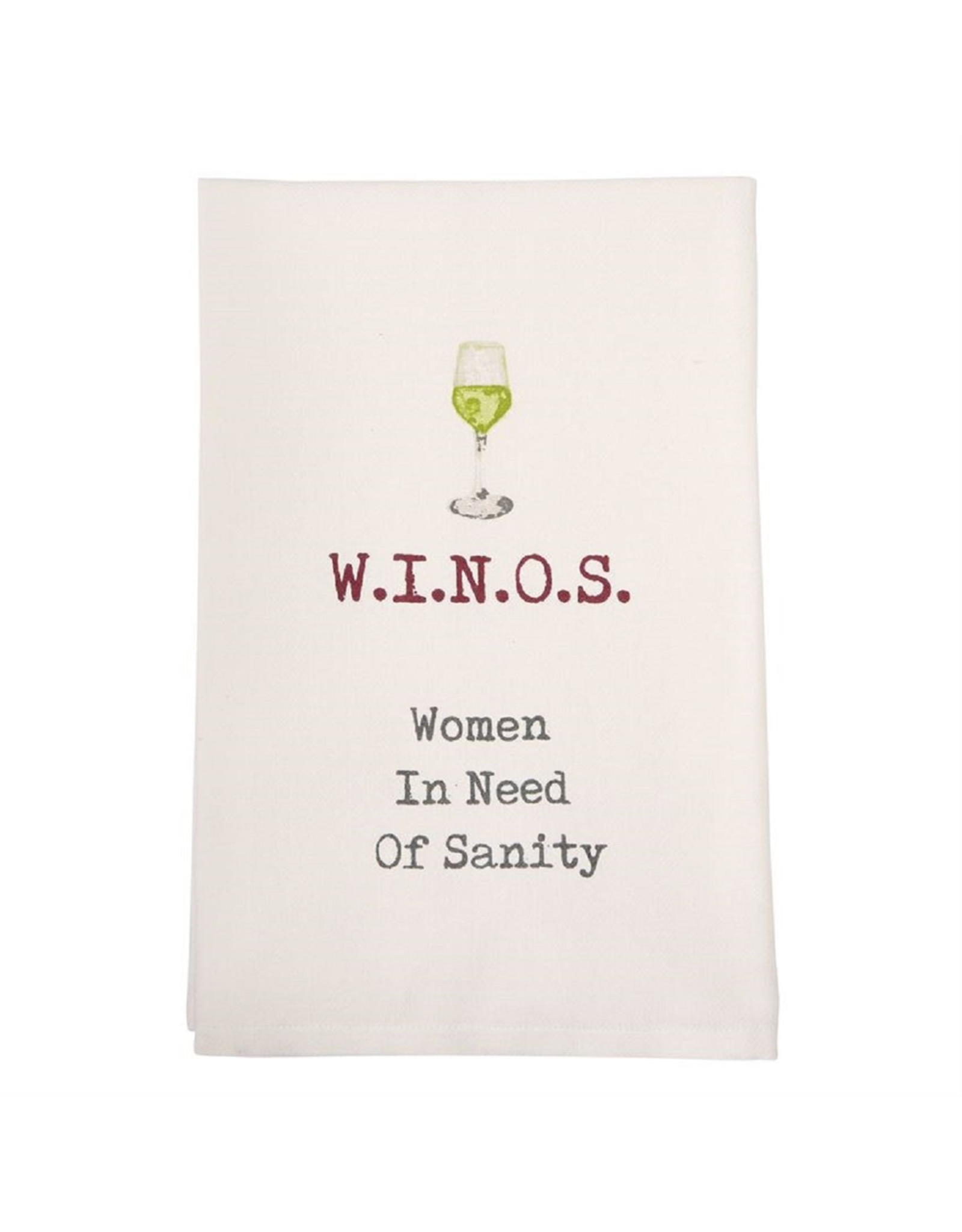 Mud Pie Wine Hand Towel w W.I.N.O.S. Women In Need Of Sanity