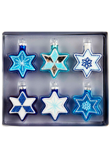 Kurt Adler Jewish Star of David Glass Ornaments 6pk | Judaic Holiday