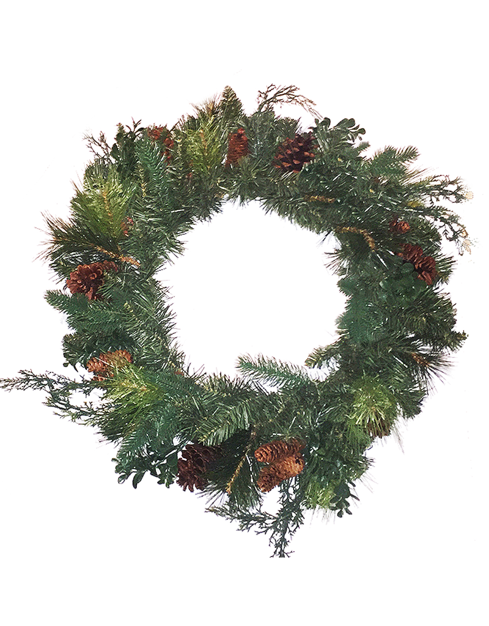 Darice Christmas Wreath 24 inch Pine Mixed with Cypress and PIne  Cones