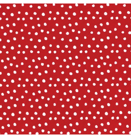 Caspari Gift Wrapping Paper 8FT Roll Small Dots Red