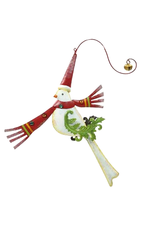 Festive Bird Hanging Ornament White