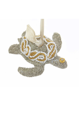 Kurt Adler Vintage Glamour Glass Glitter Sea Turtle Ornament