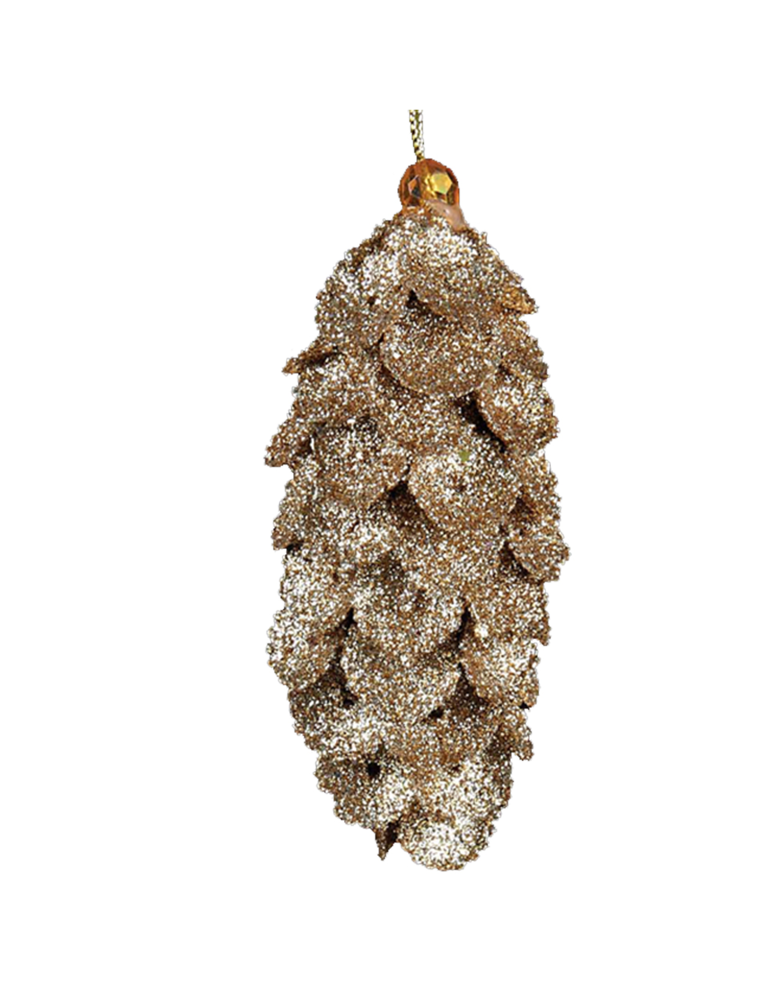 Kurt Adler Christmas Ornament Gold Glittered Pinecone -DROP
