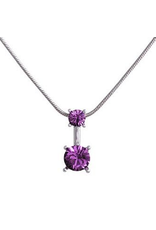 Annaleece Necklace Sweet Amethyst Rhodium Pendant with Crystals