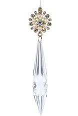 Kurt Adler Icicle Ornament w Jewels and Pearls 5.6 inch -B