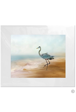 Maureen Terrien Photography Art Print Heron on Beach 11x14 - 8x10 Matted