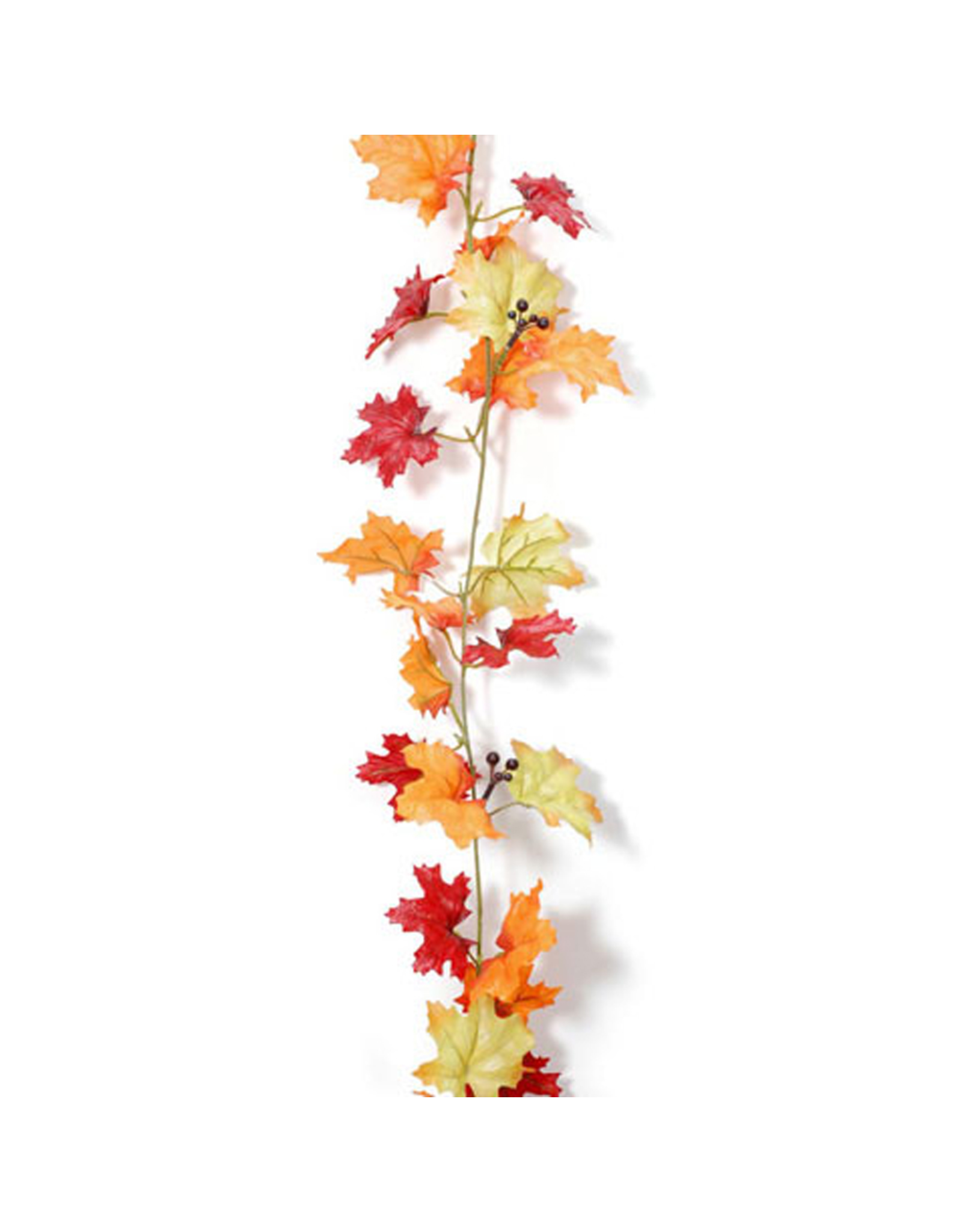 Darice Fall Leaf Garland Maple Leaves w Berries 9 feet Floral Decor