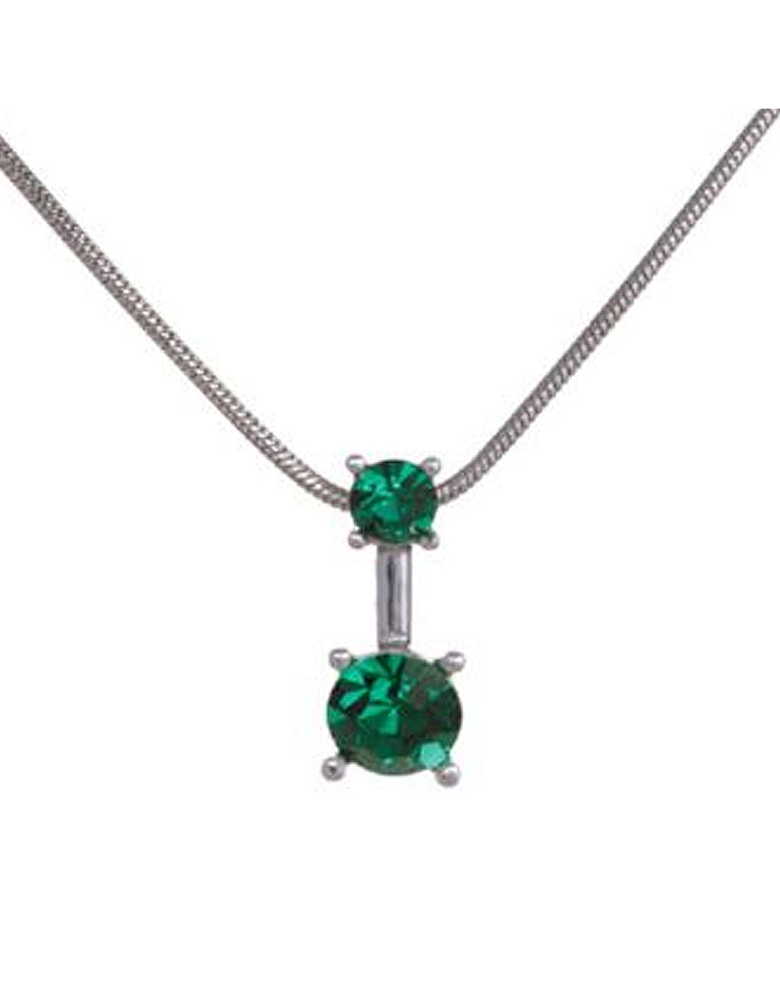 Annaleece Necklace Sweet Emerald Rhodium Pendant with Crystals