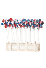 Midwest-CBK Patriotic Mini Pinwheel 11H inch Single 1 Count - Random Style