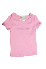 Mama and Bambino Infant Baby Tee with Rhinestone Bling T-Shirt Rock Star Pink Tee