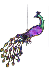 Kurt Adler Acrylic Peacock Bird Ornament 5 inch -B