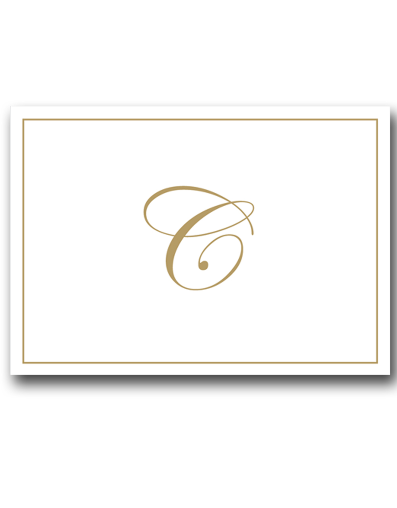 Caspari Gold Embossed Initial Note Cards Letter C Boxed Set of 8