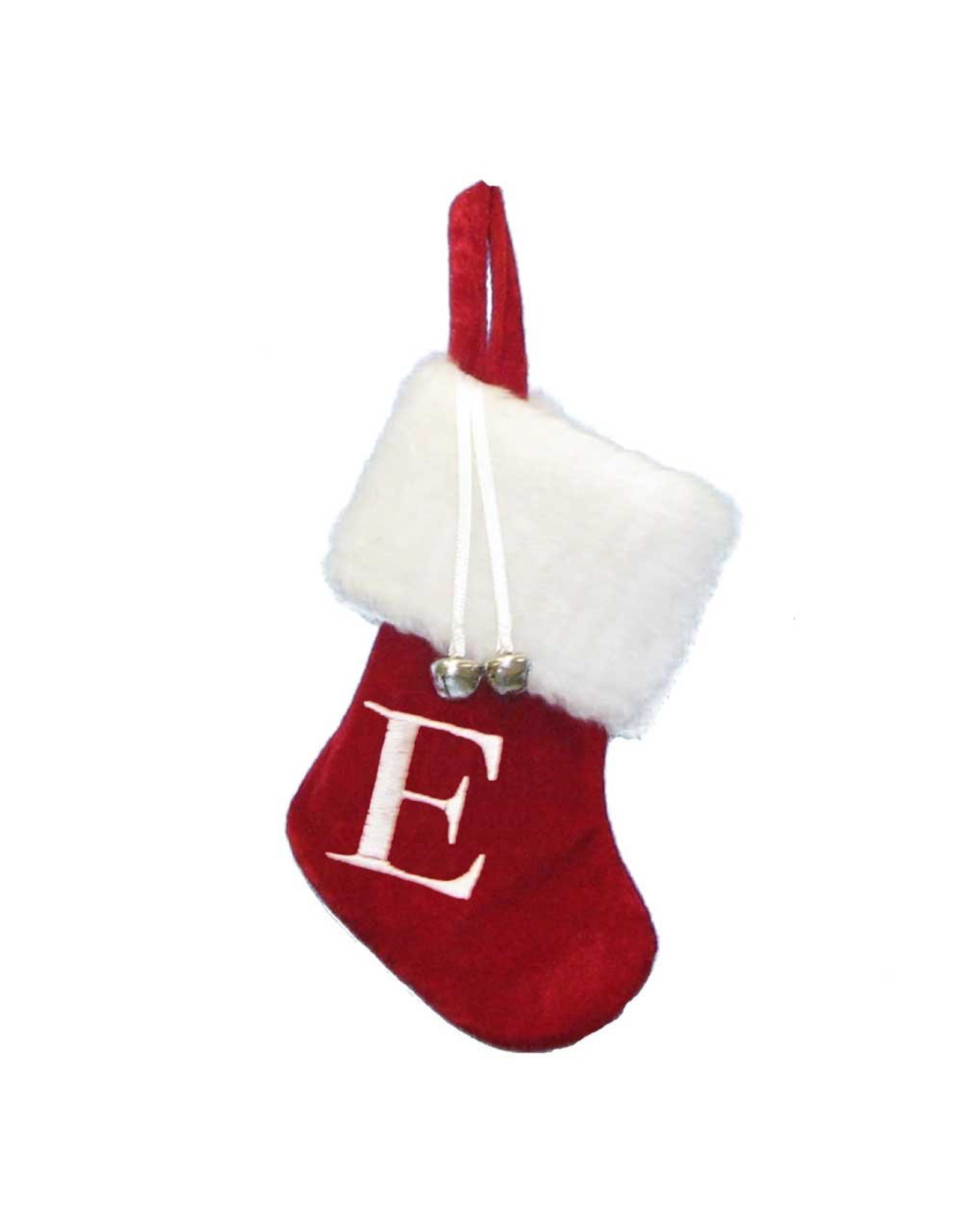 Kurt Adler Mini Red Monogrammed Christmas Stocking Initial Letter E Digs N Gifts