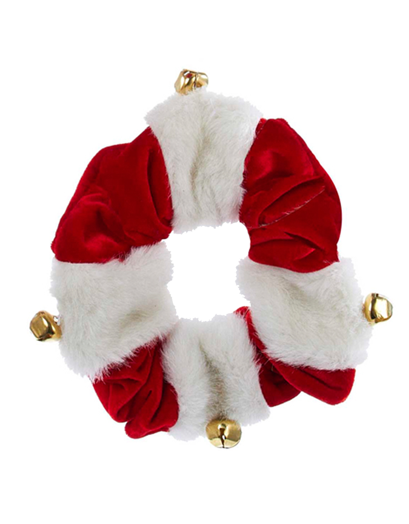 Kurt Adler Christmas Dog Collar Red White With Bells MD Medium