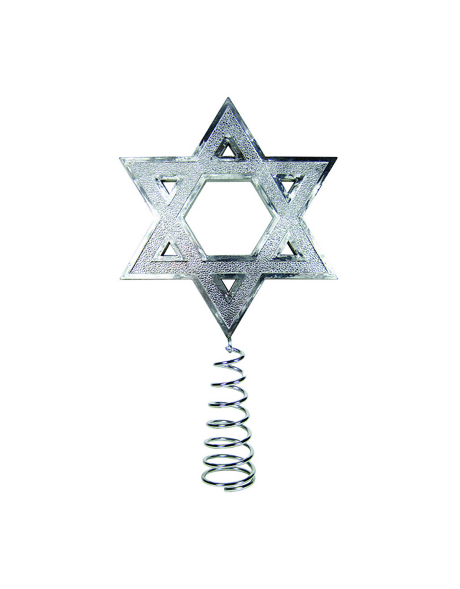 Kurt Adler Silver Hanukkah Tree Topper Un-Lit 13.7H Jewish Judaic