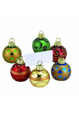 Kurt Adler Christmas Place Card Holders Ball Ornaments W Place Cards 6pc