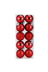 Kurt Adler Christmas Shatterproof Ball Ornament 50MM Set of 10 Red