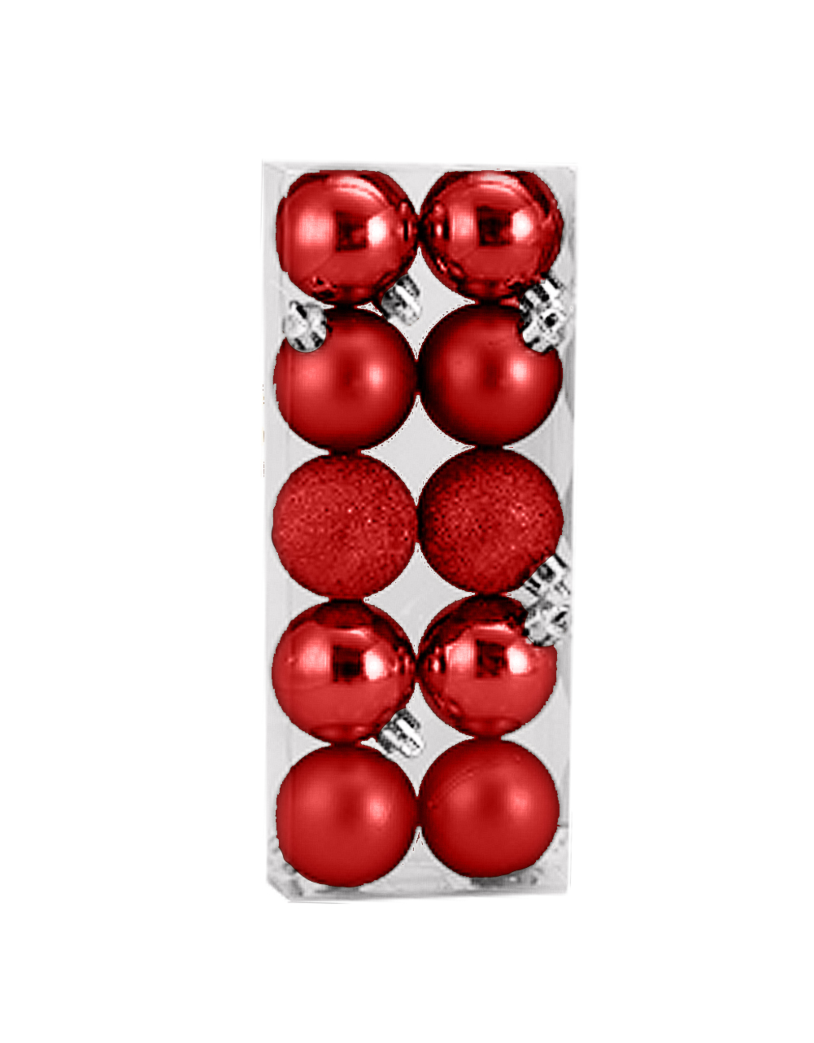 Kurt Adler Christmas Shatterproof Ball Ornament 50MM Set of 10 Red