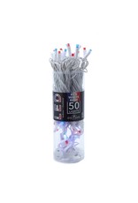 Kurt Adler Patriotic 50 Light String Set 5MM LED Red White Blue Frost