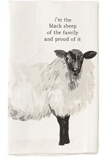 Mud Pie SHEEP Farm Animals Dish Towel I'm The Black Sheep Of The Family