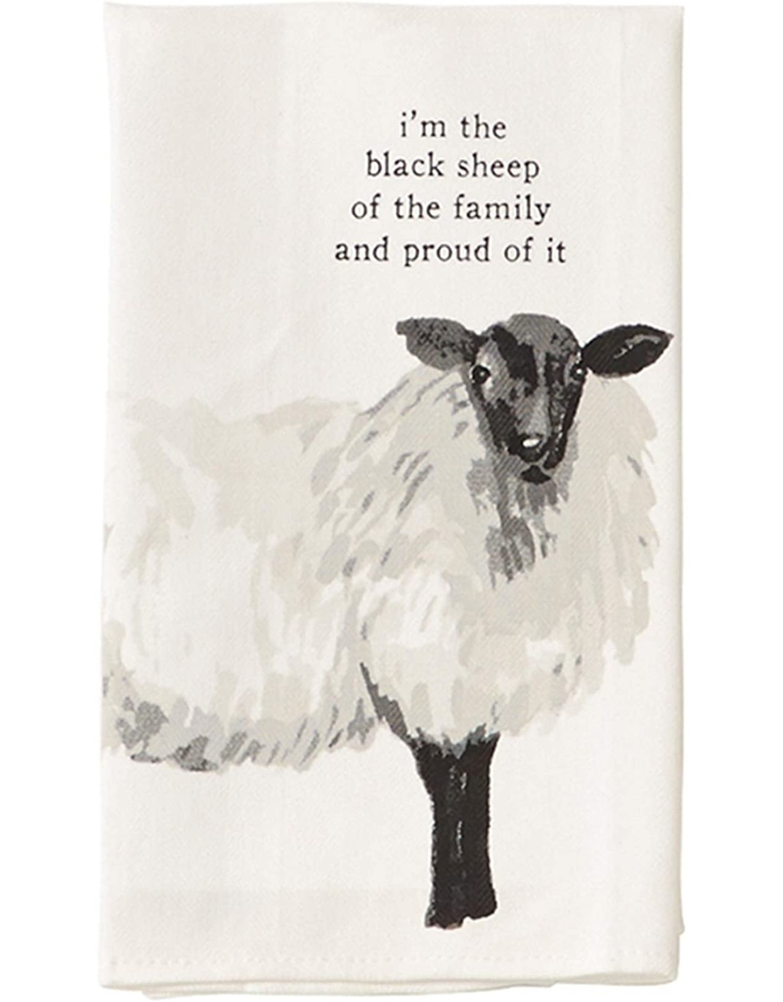Mud Pie SHEEP Farm Animals Dish Towel I'm The Black Sheep Of The Family